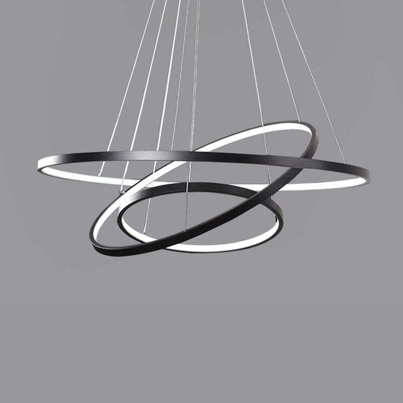 Aluna Pendant Light, Inner Ring Illuminated, White/Black/Gold