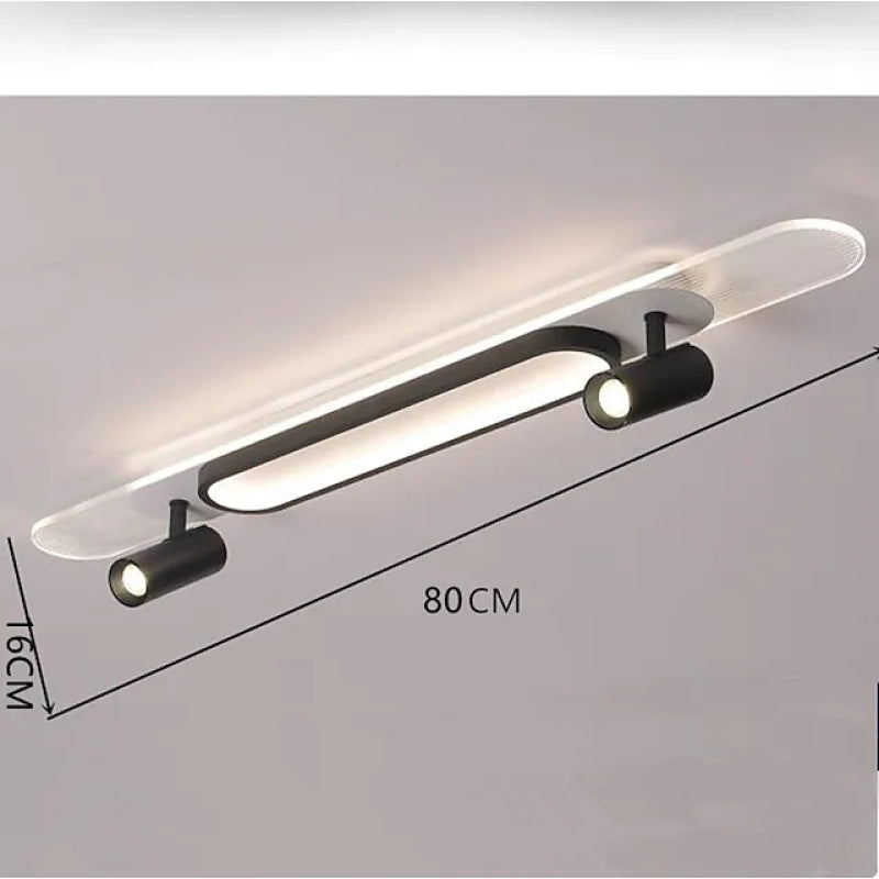 Aim Modern Rectangular LED Metal/ Ceiling Light, Black/White