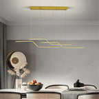 Arisha Minimalist Geometric Metal 3 Light Pendant Light, Dining Room