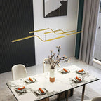 Arisha Minimalist Geometric Metal 3 Light Pendant Light, Dining Room