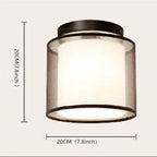 Arisha Modern Metal & Fabric Flush Mount Ceiling Light, 2 Style