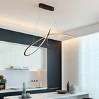 Arisha Pendant Light Irregular-curved Modern, Metal, Black/Gold, Restaurant