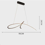 Arisha Pendant Light Irregular-curved Modern, Metal, Black/Gold, Restaurant