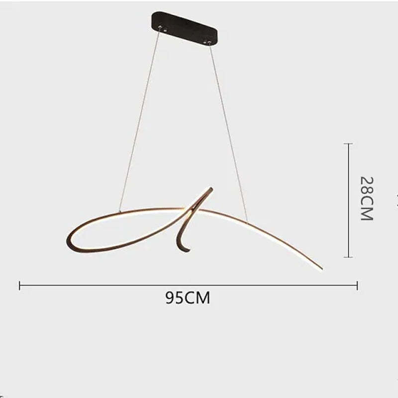 Arisha Pendant Light Irregular-curved Modern, Metal, Black/Gold, Restaurant