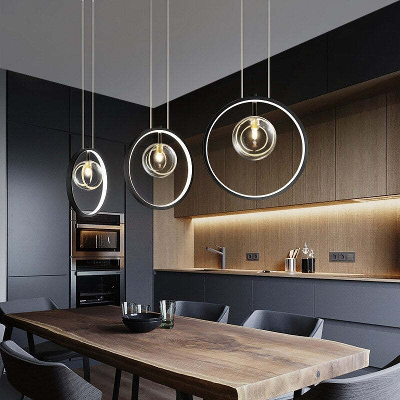 Arisha Nordic Glass Bubbles LED Modern Pendant Light for Dining Room