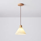 Muto Pendant Light Umbrella Shape Art, Wood, White, Bedroom