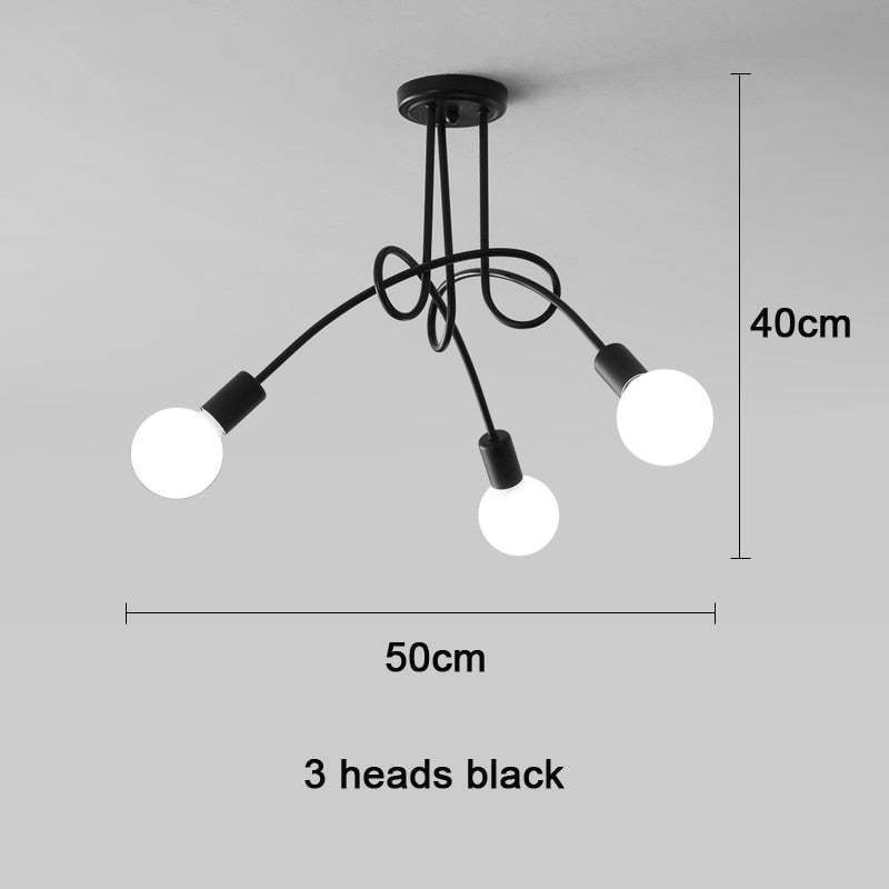 Arisha Modern Linear Curve Metal Ceiling Light, Dining Room/Living Room