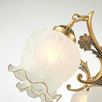 Arisha Vintage Flower shape Metal&Glass Modern Wall Lamp, White/Bronze