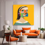 Fragmented Portrait Statement Earrings Oil Painting