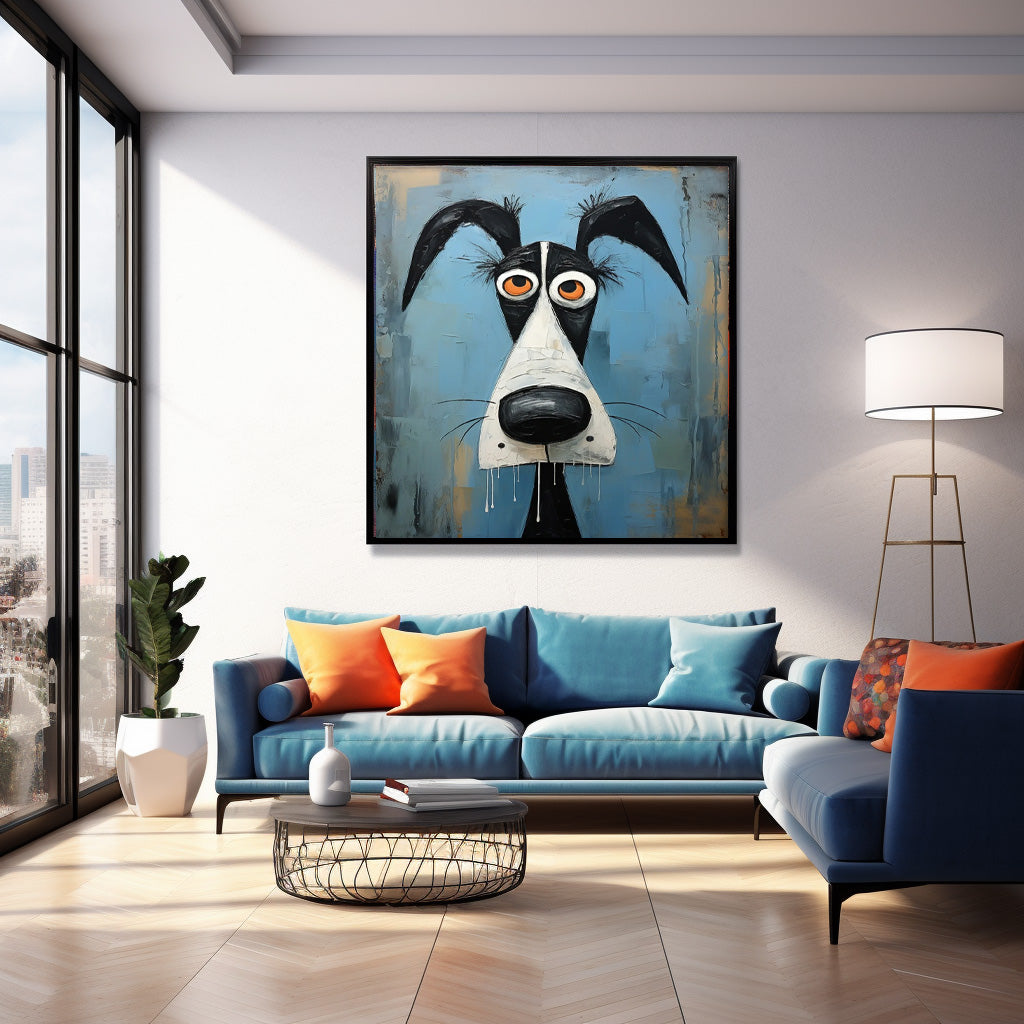 Surrealist Dog Painting Whimsical Pup Modern