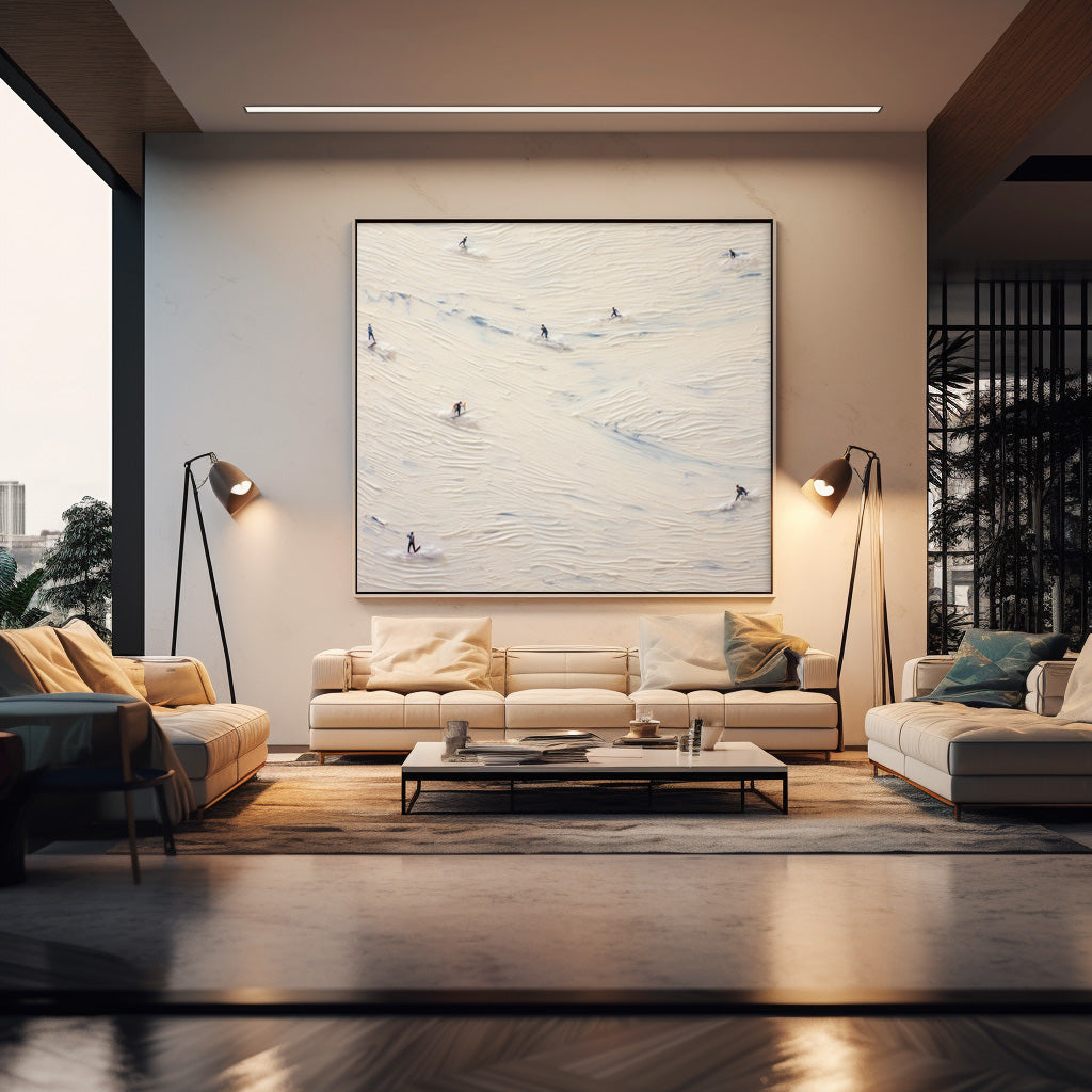 Wall Art Abstract Colorful Skier Winter