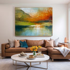 Wall Art Abstract Impressionist Soft Tone Mountain