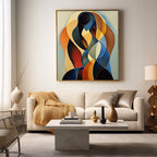 Biomorphic Embrace Abstract Painting Intimate