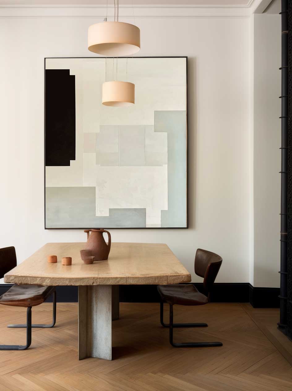 Minimalist Geometric Painting Neutral Wall Art