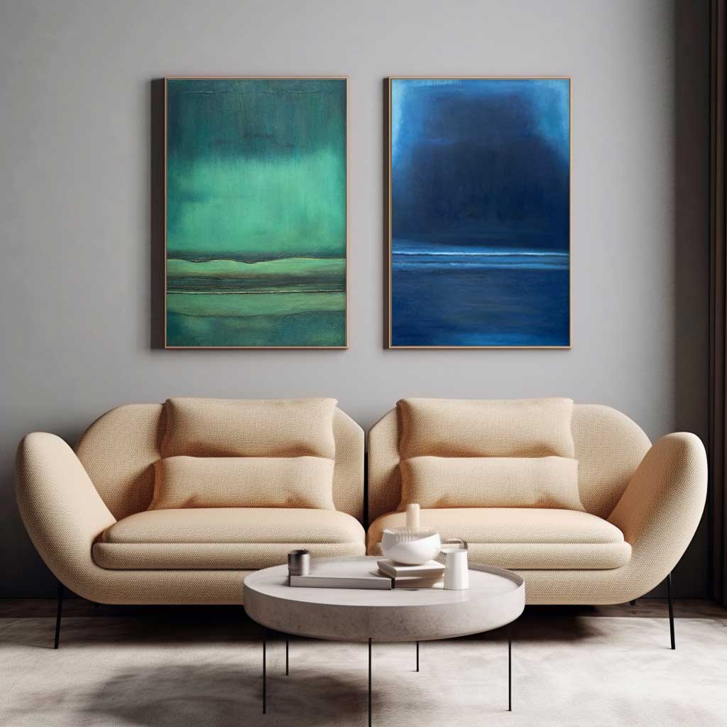 Minimalist Landscape Diptych Wall Art