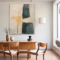 Wabi-Sabi Textured Painting Gold & Teal Modern