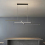 Arisha Parallel Fold Linear Pendant Light, Black/Gold, Living Room