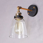 Arisha Retro Vintage Wall Mounted Lamp, Metal & Glass