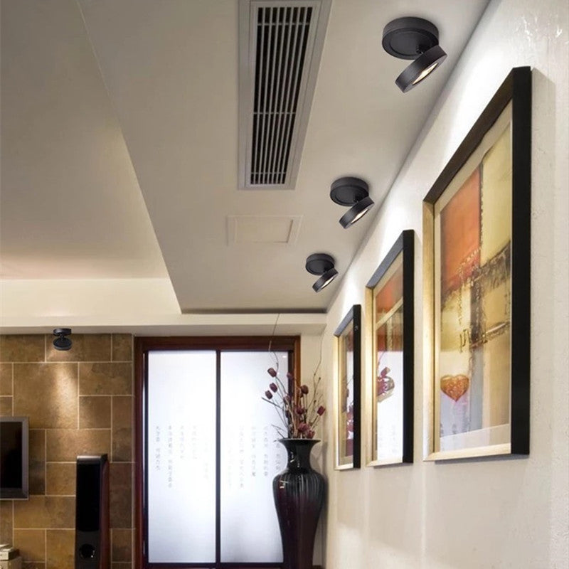 Arisha Modern Ceiling lighting Round, Novak Flush Mount, White/Black, Kitchen
