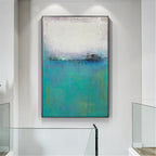 Turquoise Seascape Abstract Painting Vertical
