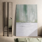 Misty Sage Green Landscape Abstract Painting