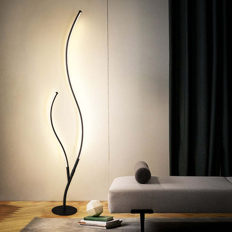 Louise Modern Simple Floor Lamp, Black & White