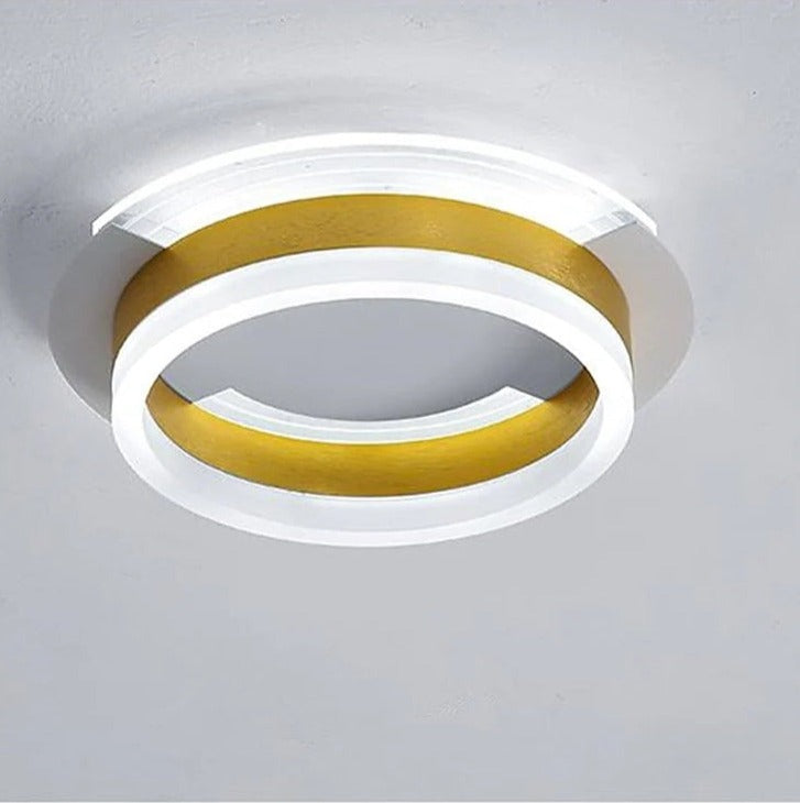 Arisha Modern Simple Gold Flush Mount Ceiling Light, Square/Round