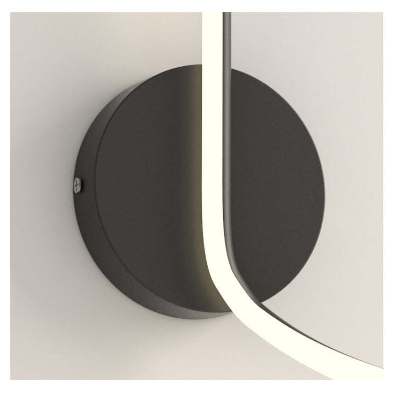 Arisha Modern LED Art Interior Wall Light Spiral, Black & White