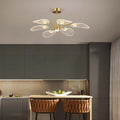 Arisha Art Deco Leaf Metal/ Chandelier, Gold