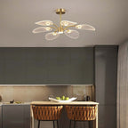 Arisha Art Deco Leaf Metal/ Chandelier, Gold