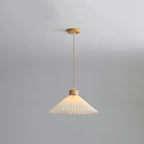 Muto Pendant Light Umbrella Shape Art, Wood, White, Bedroom