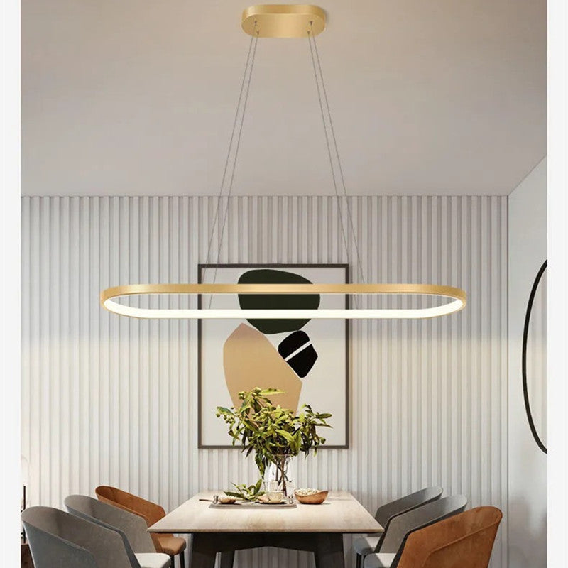Junel Minimalist Oval Interior Hanging Pendant Light