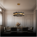 Kristy Industrial Chandelier Cylindrical Metal Black Gold Living Room