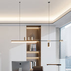 Arisha Modern Minimalist Liner  Pendant Light, Gold/Black 5 Head