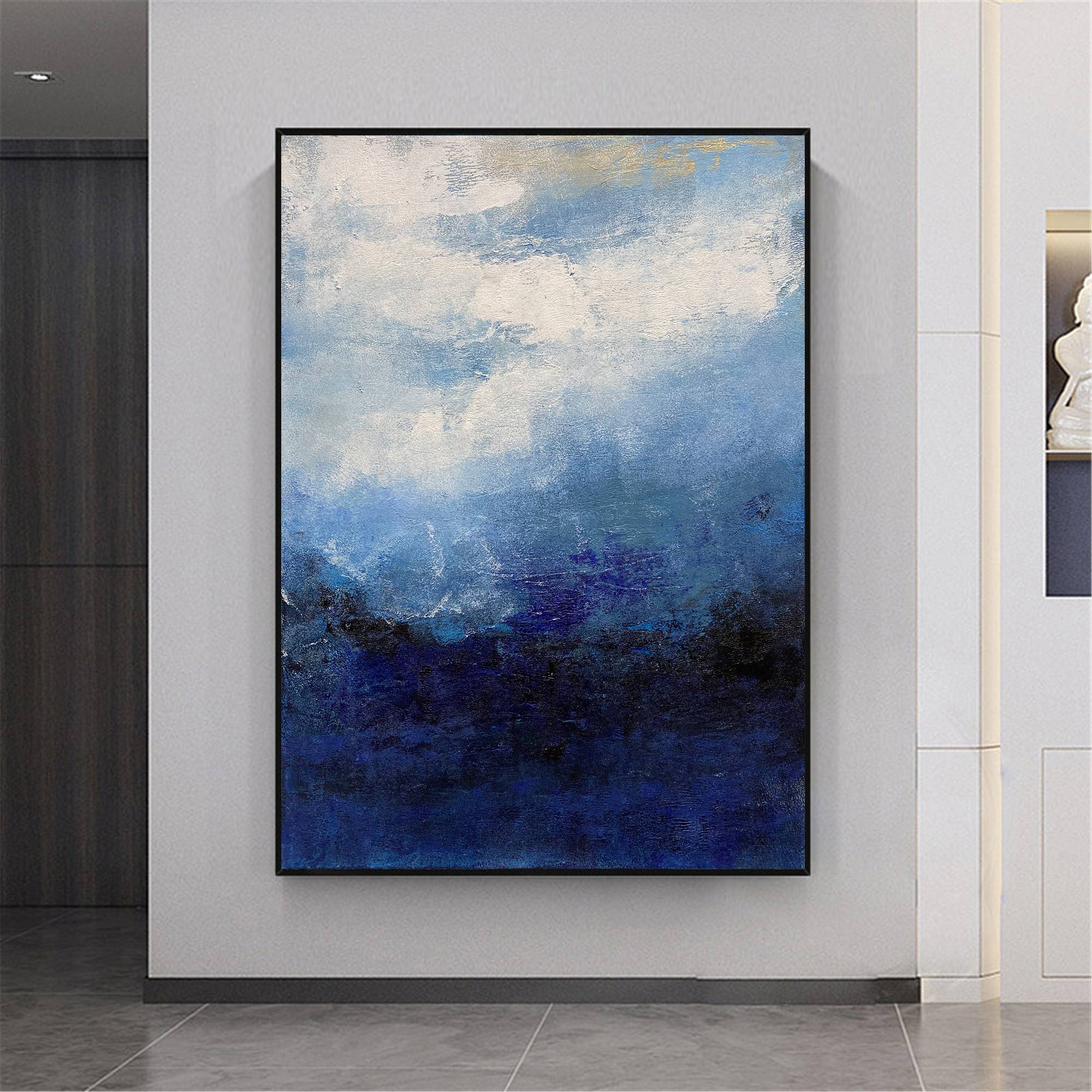 Deep Blue Seascape Abstract Oil Painting