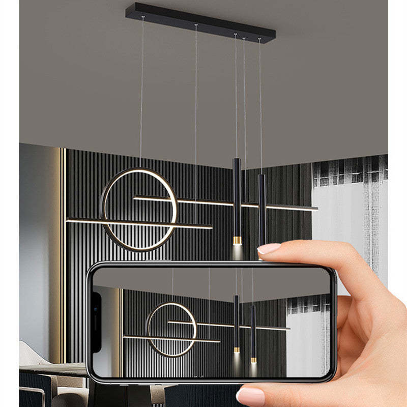 Arisha Minimalism Led Pendant Light, Irregular Ring, Black/Glod