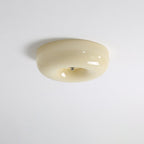 Afralia Ceiling Light Modern in Glass Tourbillonnant - ∅ 32 Cm X Height 10 Cm - Beige and Chromé