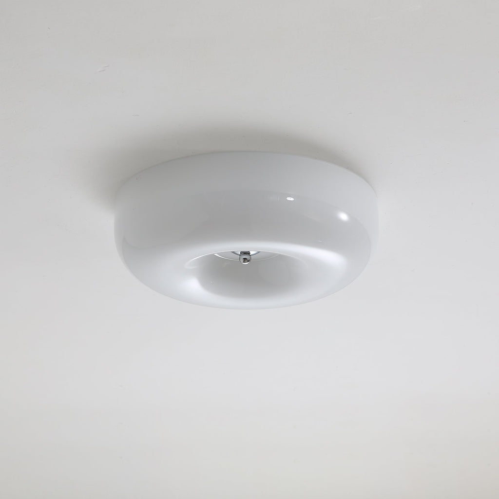 Afralia Ceiling Light Modern in Glass Tourbillonnant - ∅ 32 Cm X Height 10 Cm - White and Chromé