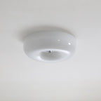 Afralia Ceiling Light Modern in Glass Tourbillonnant - ∅ 32 Cm X Height 10 Cm - White and Chromé