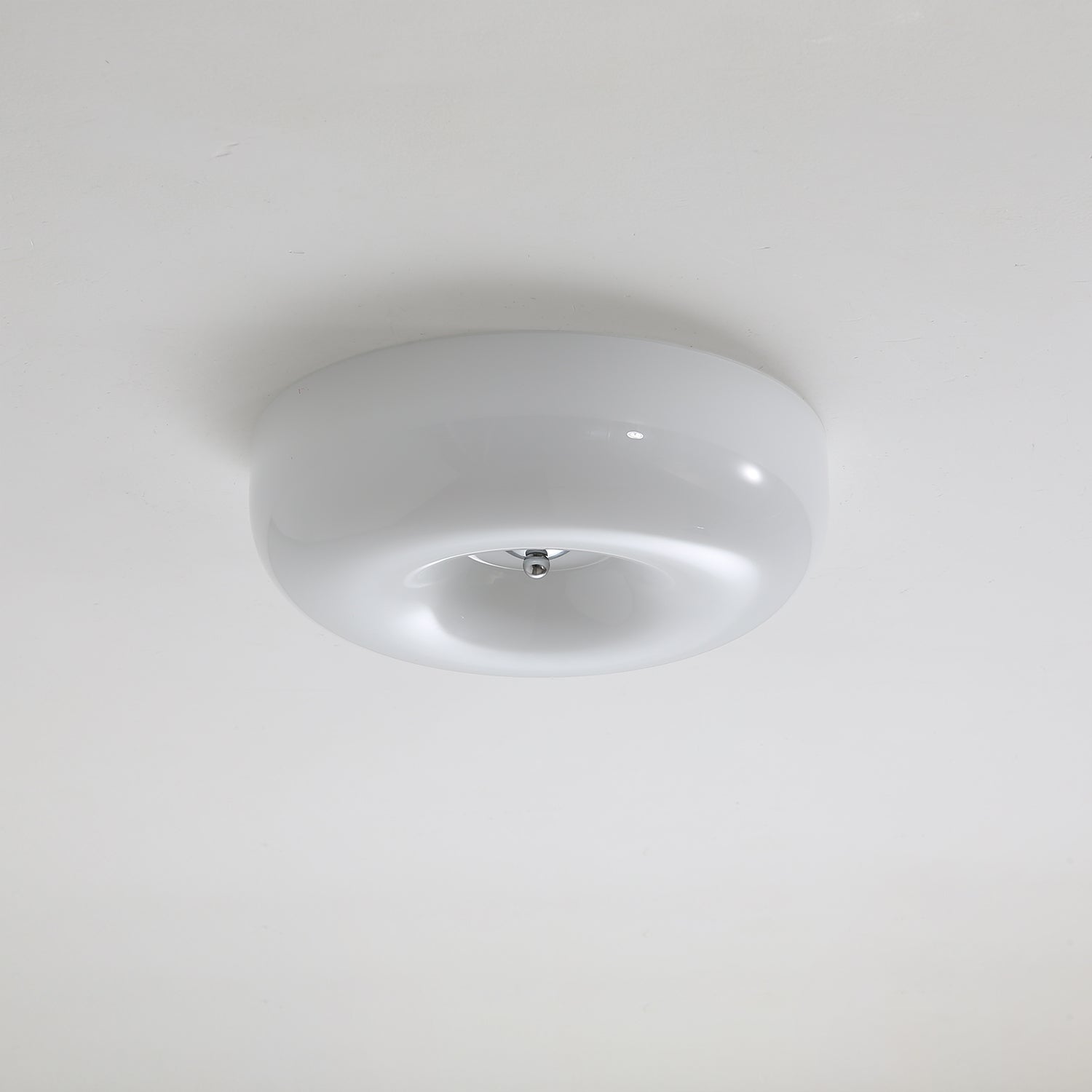 Afralia Ceiling Light Modern in Glass Tourbillonnant - ∅ 32 Cm X Height 10 Cm - White and Chromé