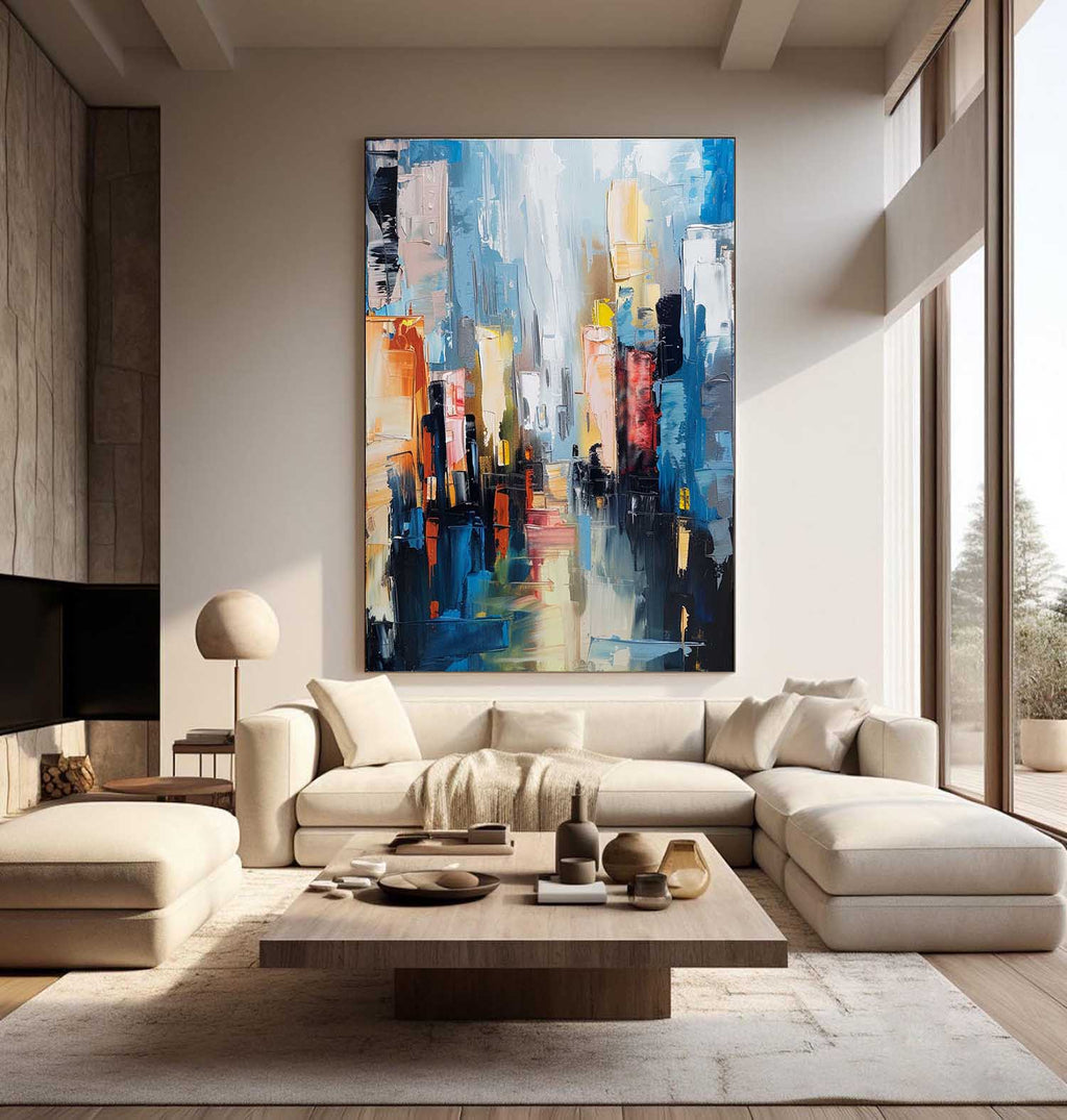 Abstract Cityscape Oil Painting