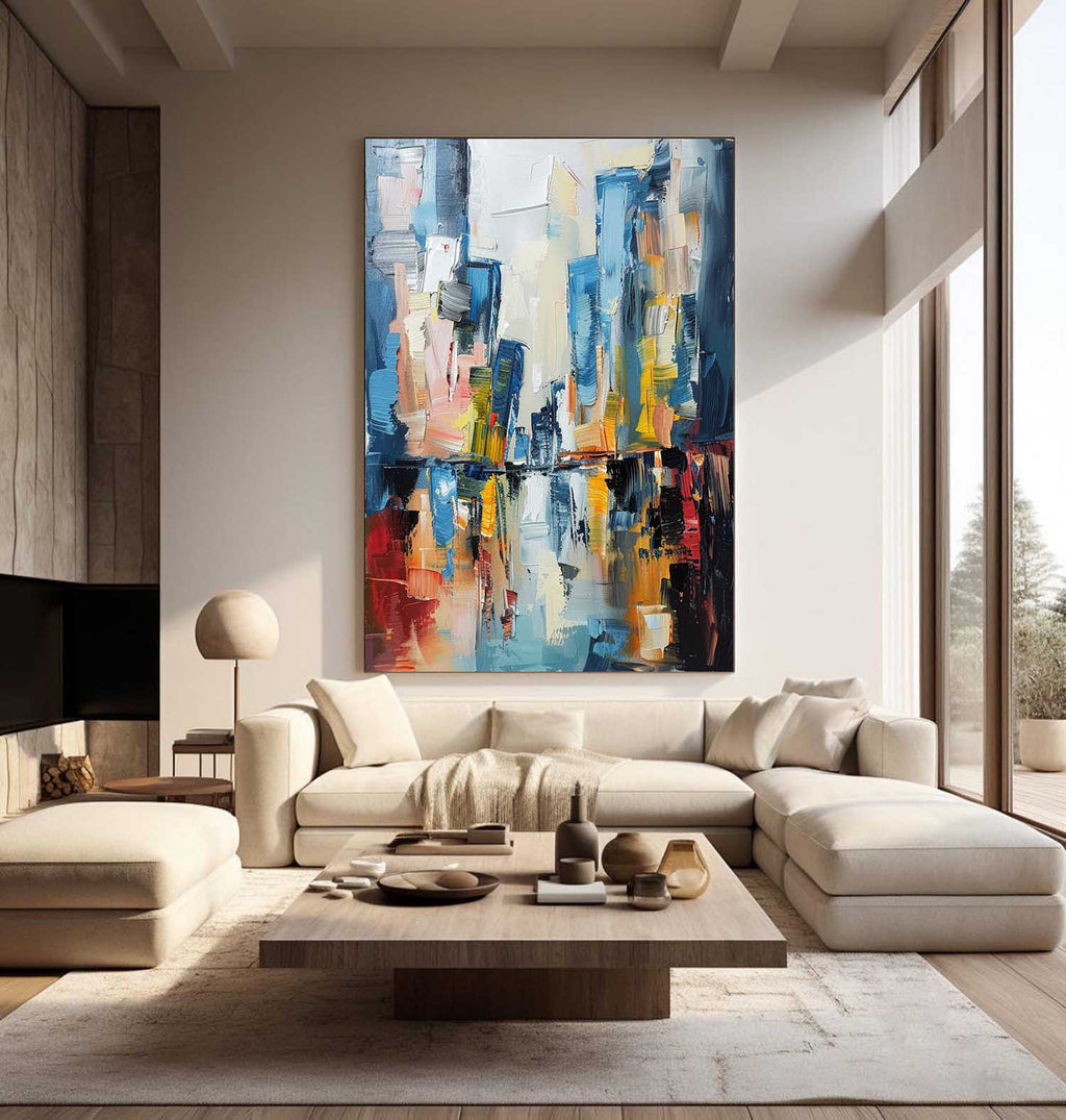 Vibrant  Abstract Oil Painting Color Wall Art