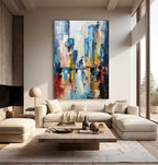 Vibrant  Abstract Oil Painting Color Wall Art