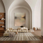 Blush Neutral Abstract Landscape Oil Painting