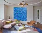Vibrant Blue Expressionist Oil Painting Square