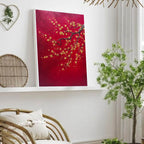 Landscape Red Background Plum Blossom Painting