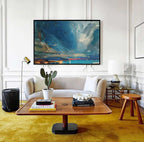 Stormy Coastal Sunset Abstract Painting