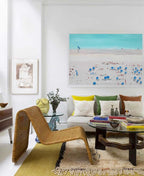 Coastal Beach Scene Oil Painting Horizontal