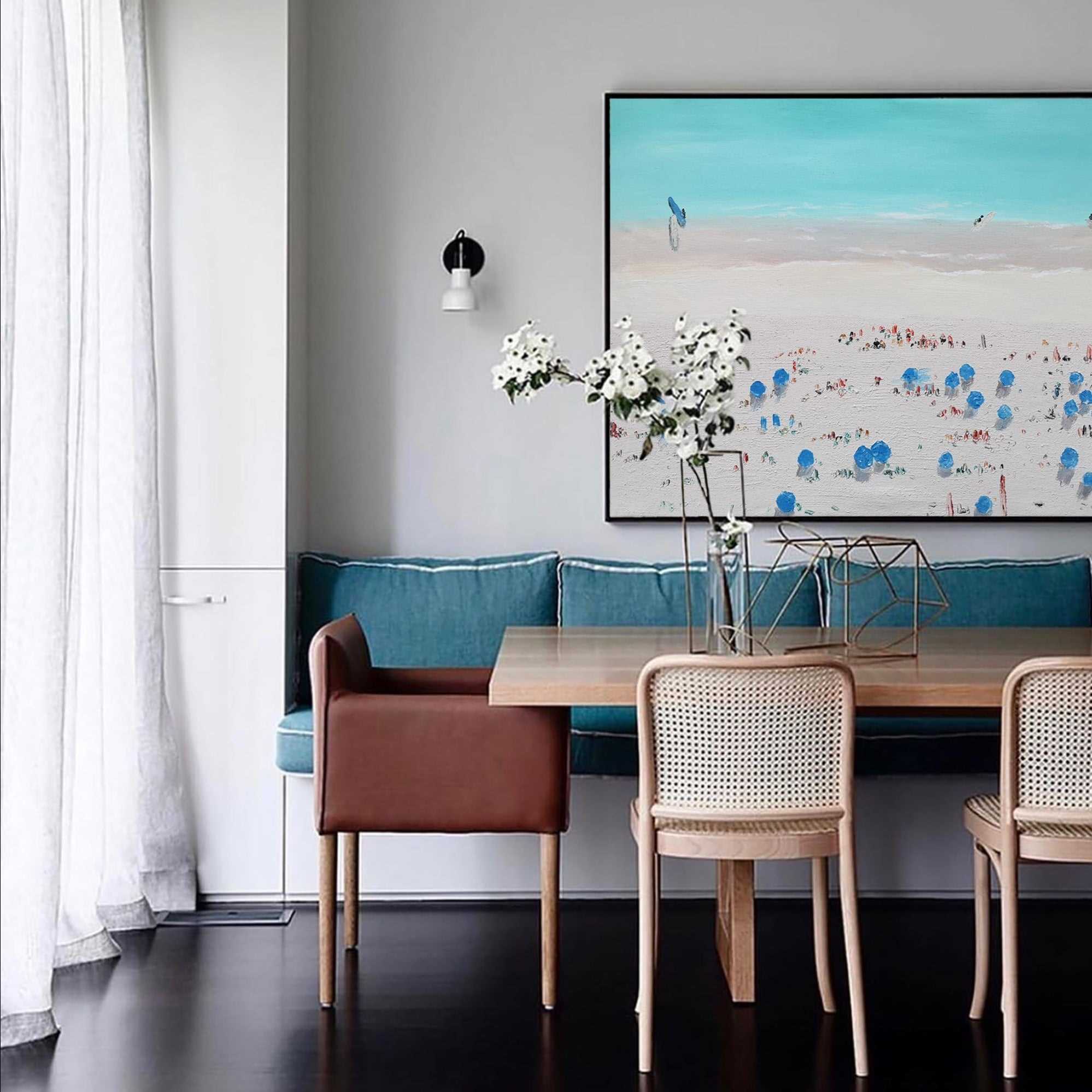 Coastal Beach Scene Oil Painting Horizontal