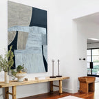 Textured Neutral Geometric Abstract Painting